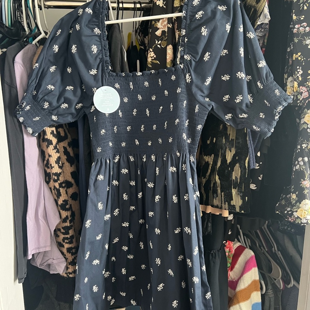 Hill House Athena Midnight Blue Dress with White Floral